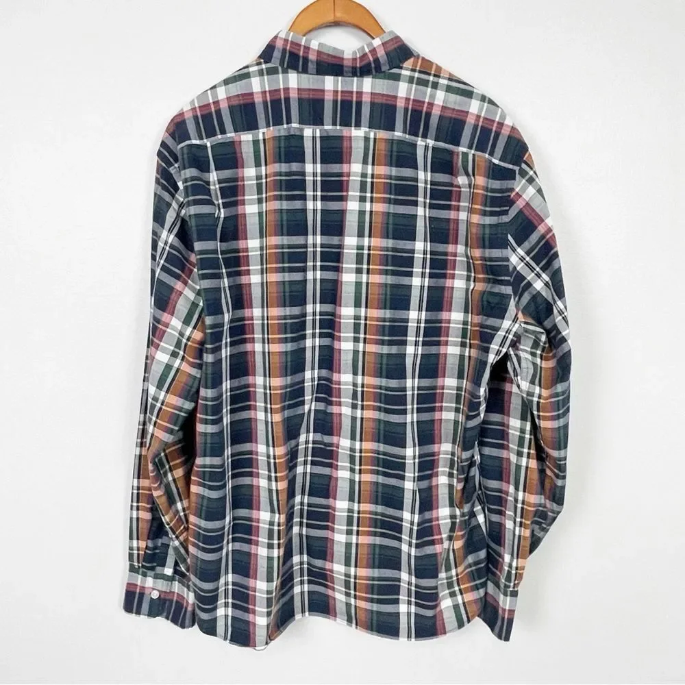 J.Crew Flex Washed Plaid Button Down Shirt Slim Untucked XL